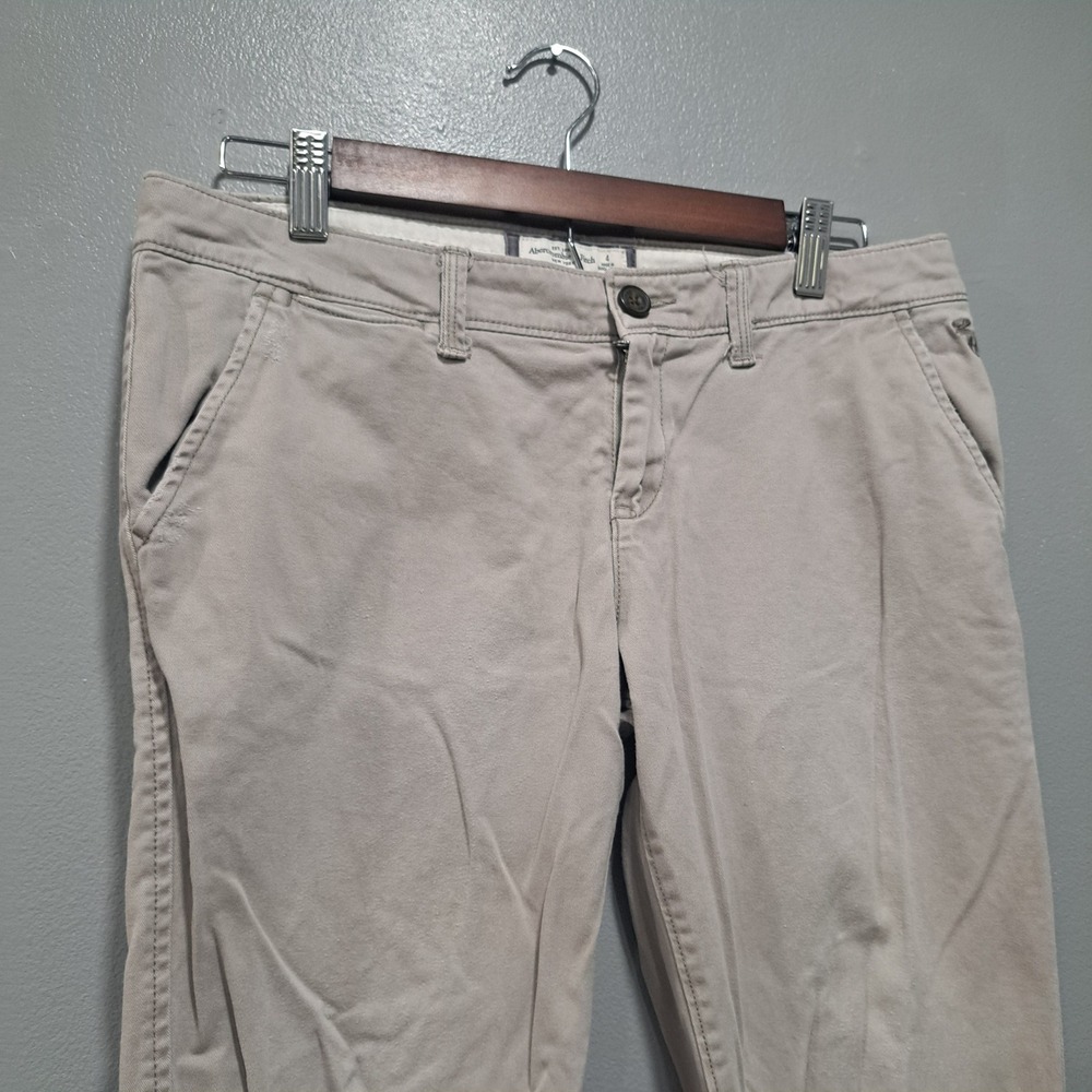 Abercrombie & Fitch‎ Womens Sz 4 Ivory Khaki Skinny Leg Pants Perfect Stretch - Picture 4 of 8